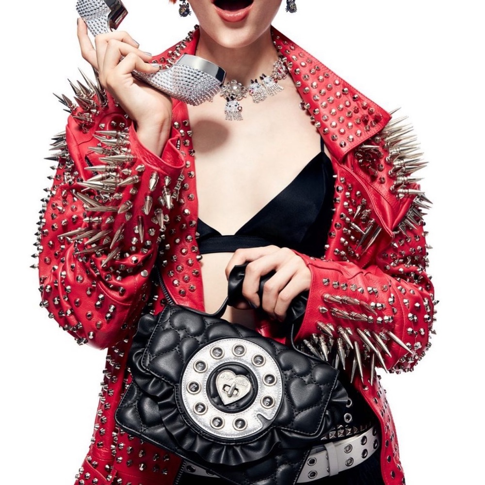Red Studded Leather Jacket - Picture 2 of 6